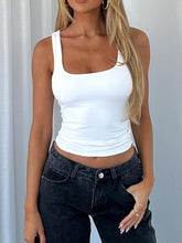 Devine Square Neck Wide Strap Tank White OutfitFlow